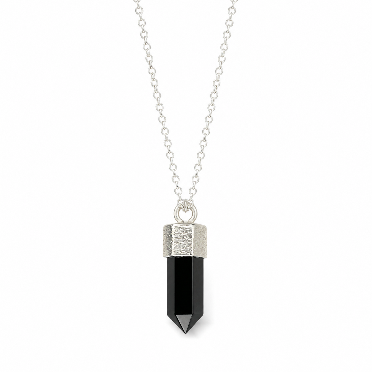 Collar Punta Obsidiana Negra