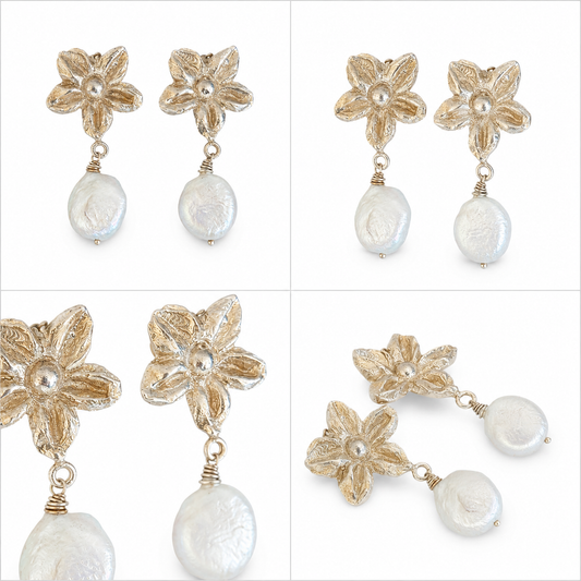 Aros Flor Perla de Río