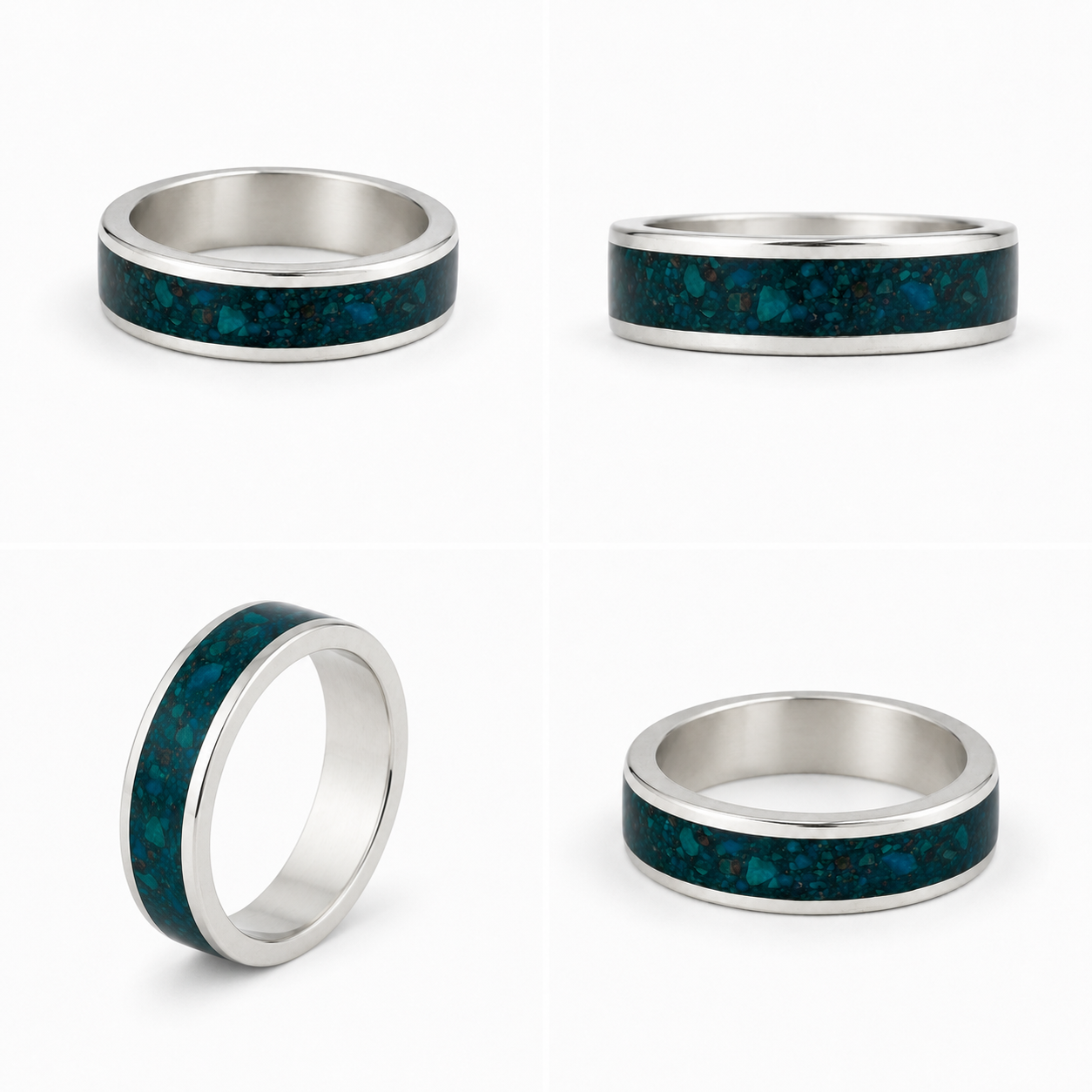 Anillo Resina Piedra Crisocola