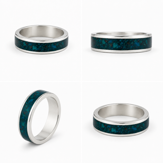 Anillo Resina Piedra Crisocola