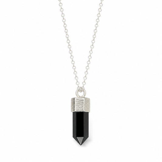 Collar Punta Obsidiana Negra