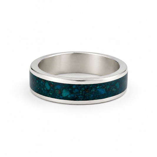 Anillo Resina Piedra Crisocola