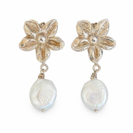 Aros Flor Perla de Río