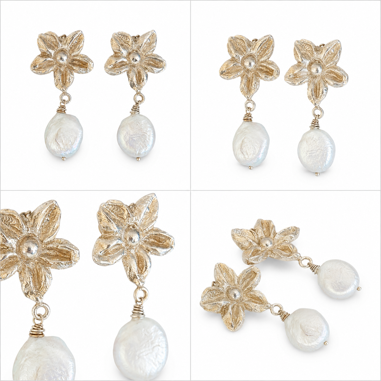Aros Flor Perla de Río
